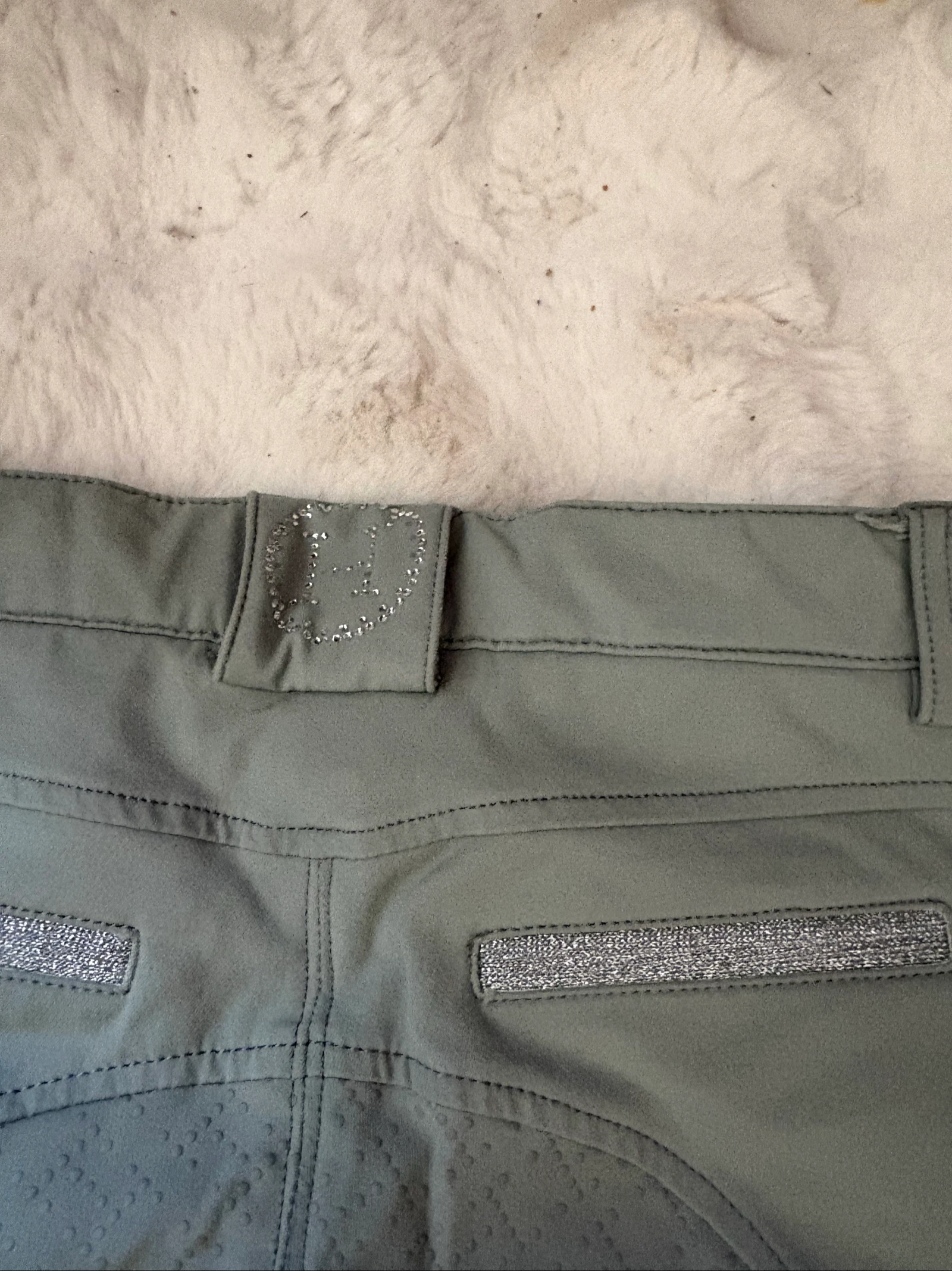 Pantalón de equitación Harcour Equistrian talla 34, color verde salvia claro / gris verde. – photo 7